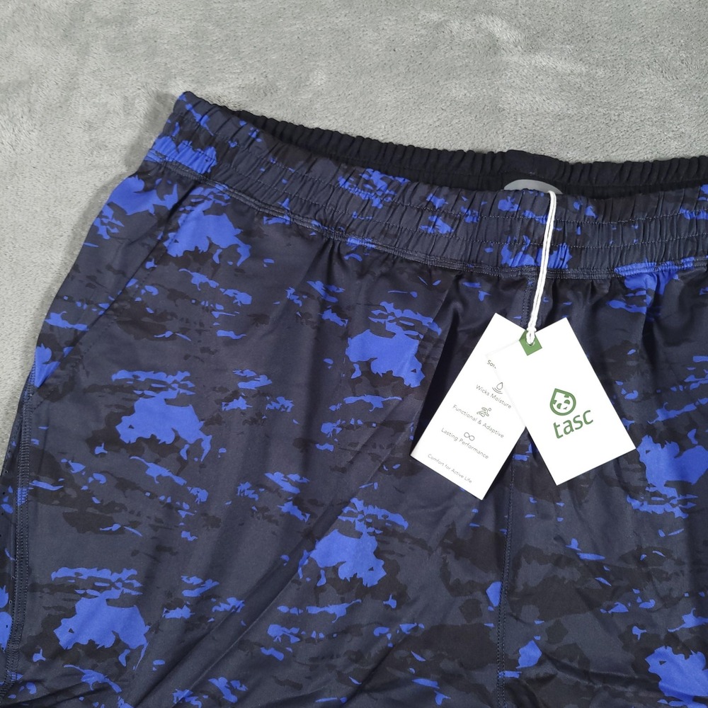 tasc Performance Shorts Mens XL Blue Weightless 7in Terrain Camo Active Running - Picture 2 of 12